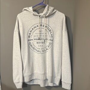 Banana Republic Gray Sweatshirt with Circular Graphic
